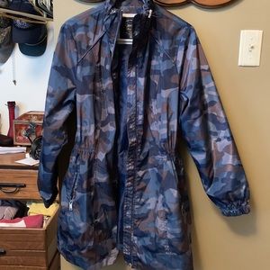 Blue Grey Camo Rain Coat